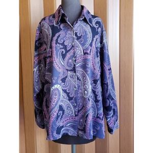BonWorth size PL purple long sleeve button up blouse